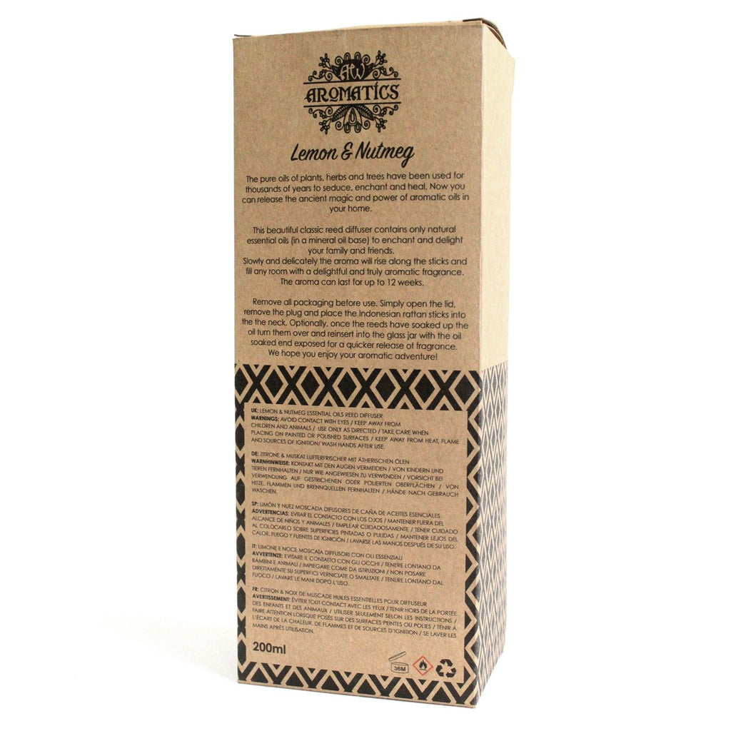 200ml Lemon and Nutmeg Essential Oil Reed Diffuser for Home Use