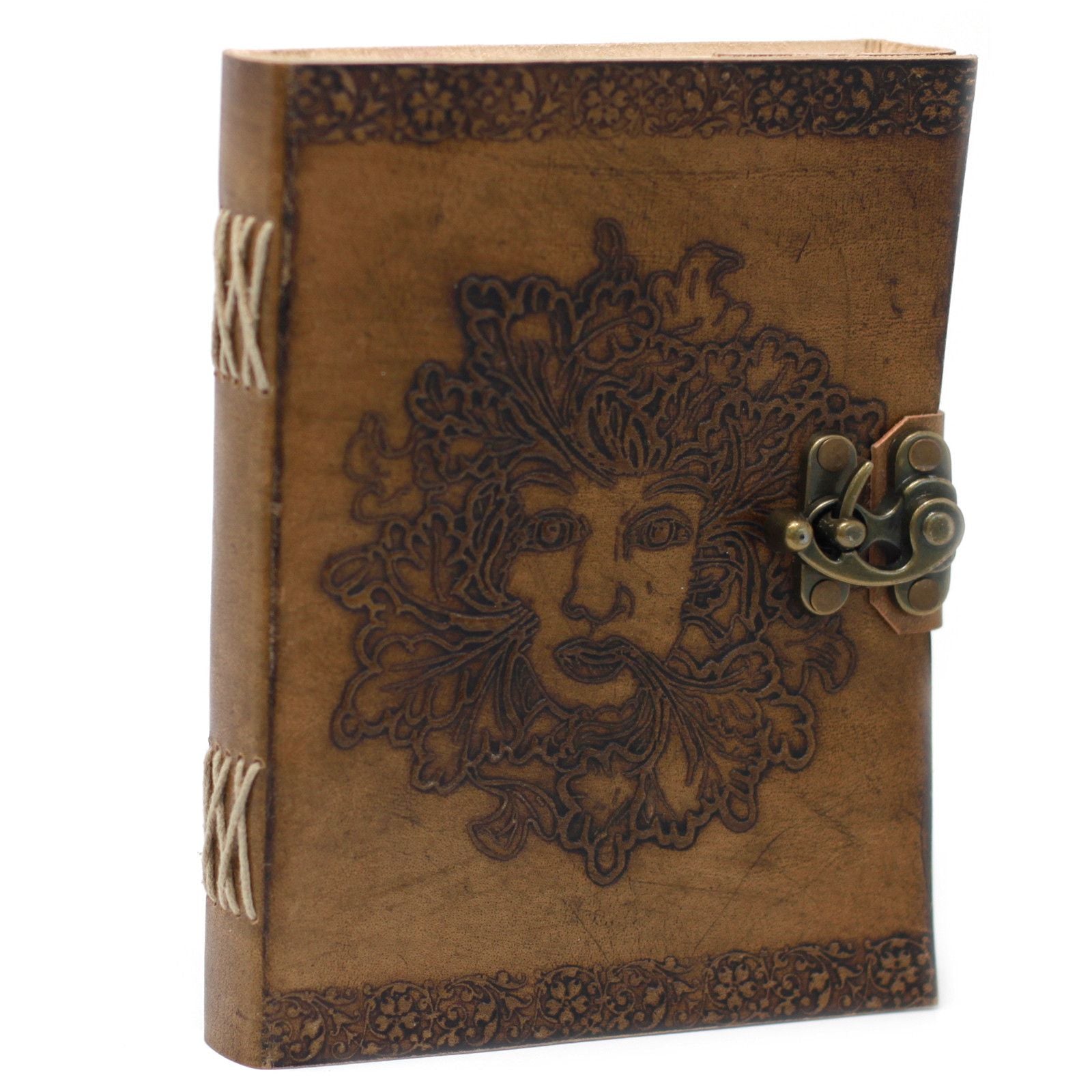 Leather Greenman Notebook with Buckles for Unique Journaling