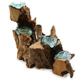 Molton Glass Five Candle Holder on Wood for Elegant Home Décor