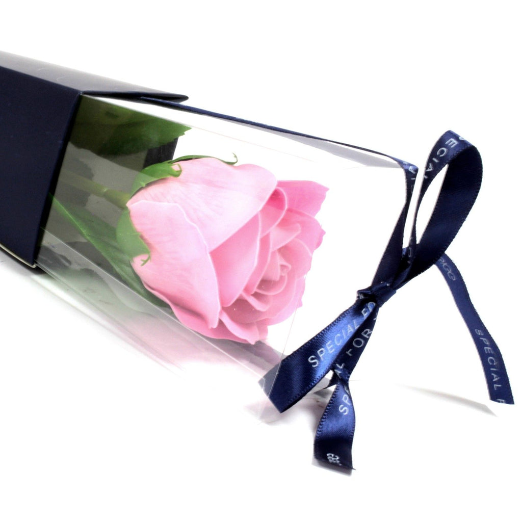 Single Pink Rose Luxury Soap Flower for Elegant Bath Time