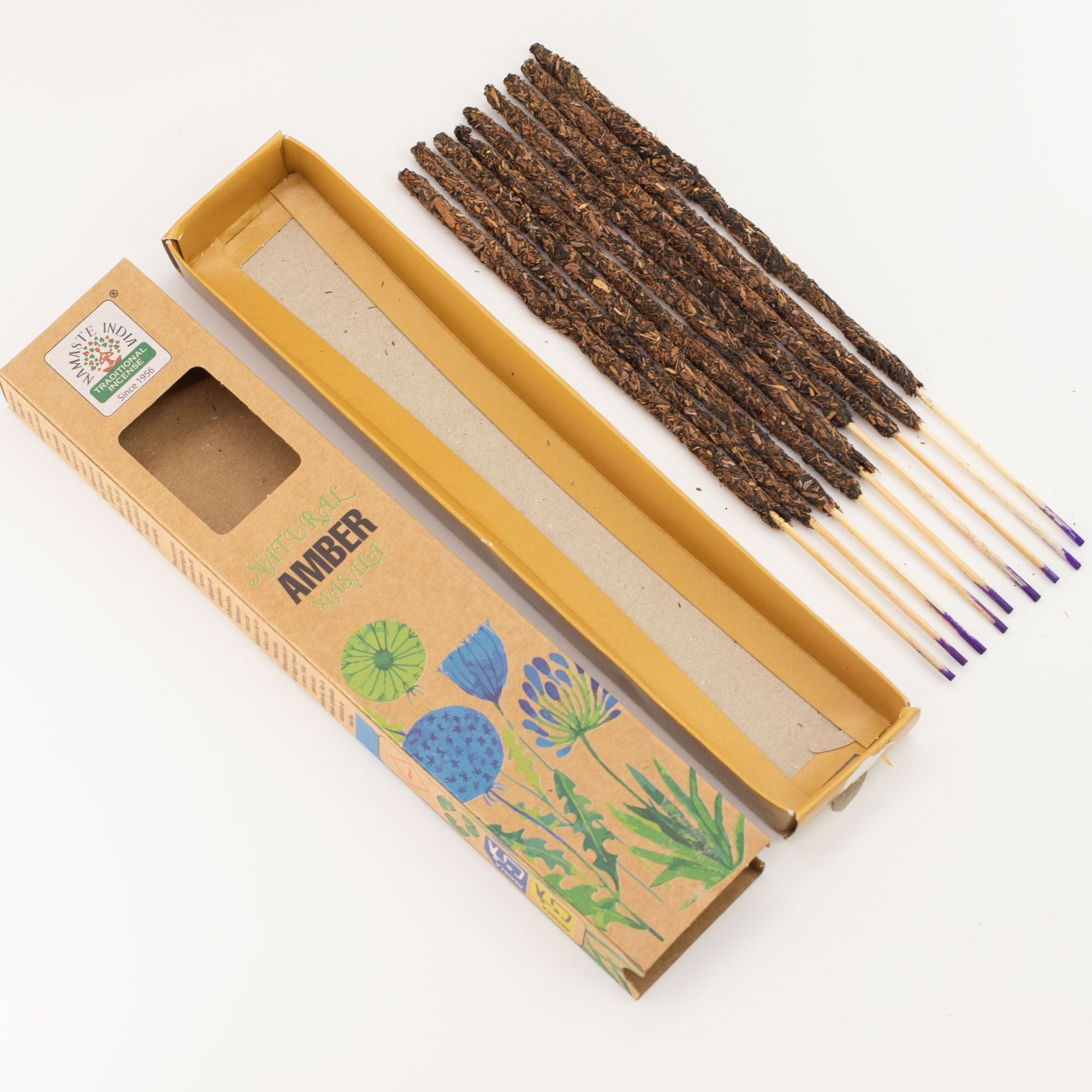 Natural Botanical Masala Incense Sticks with Amber Aroma for Calm