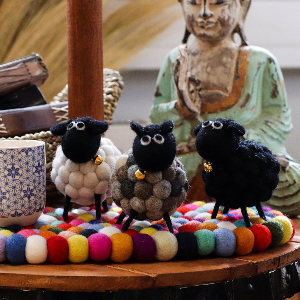 Charming Little White Felt Sheep for Unique Home Decor Accent