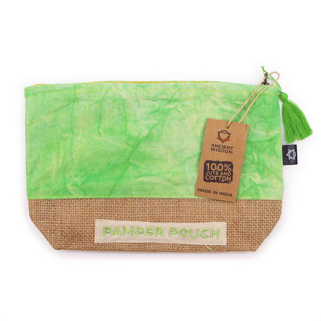 Pamper Pouch Mother Earth Green Stonewash for Self Care Essentials