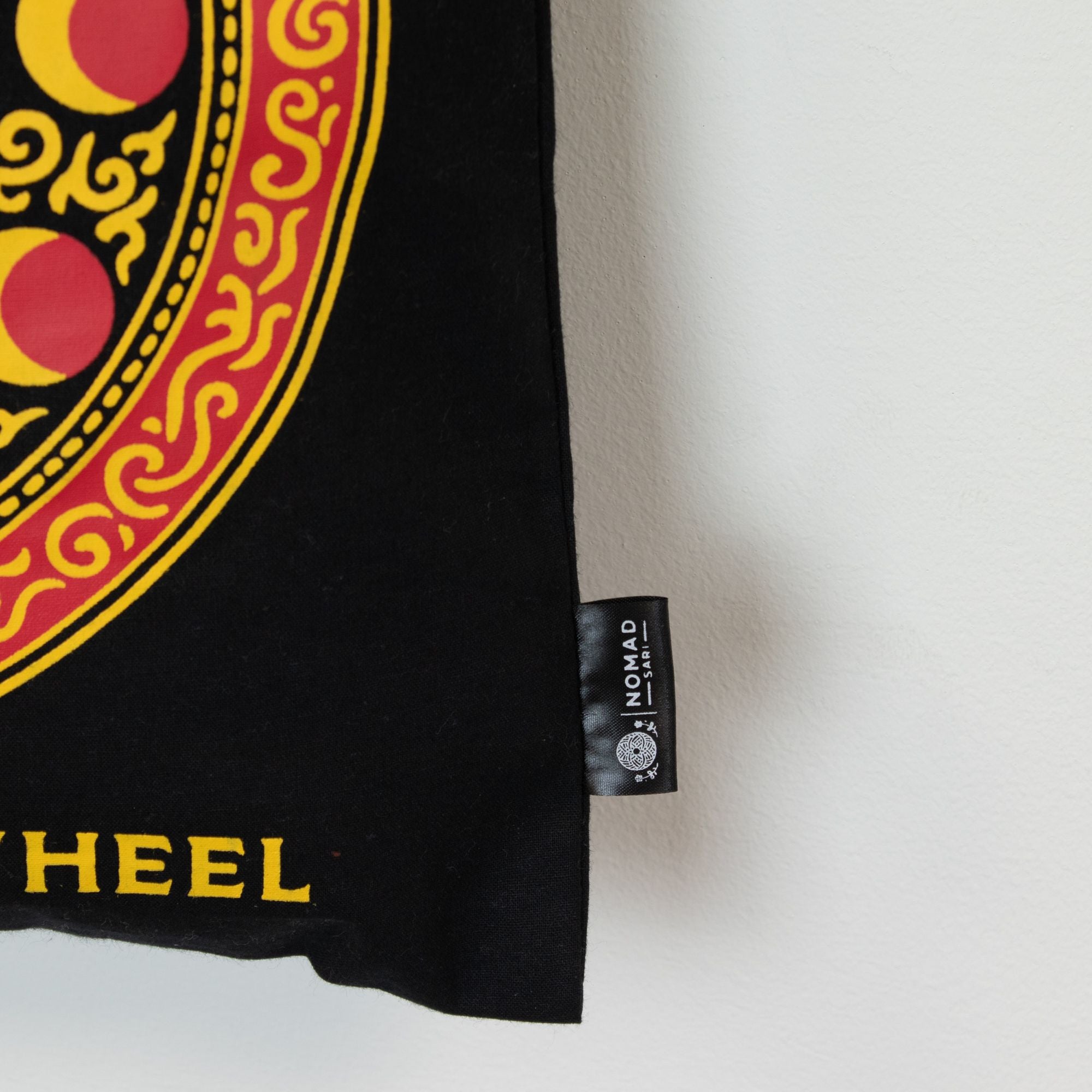 Iconic Classic Tote Bag with Luna Alchemy Wheel Design in Black