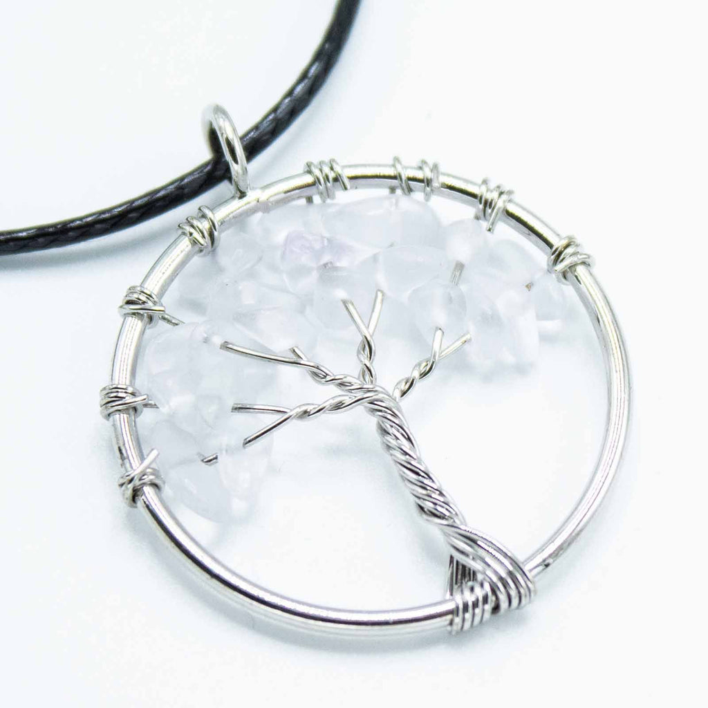 Tree of Life Pendant in Rock Crystal for Elegant Accessories