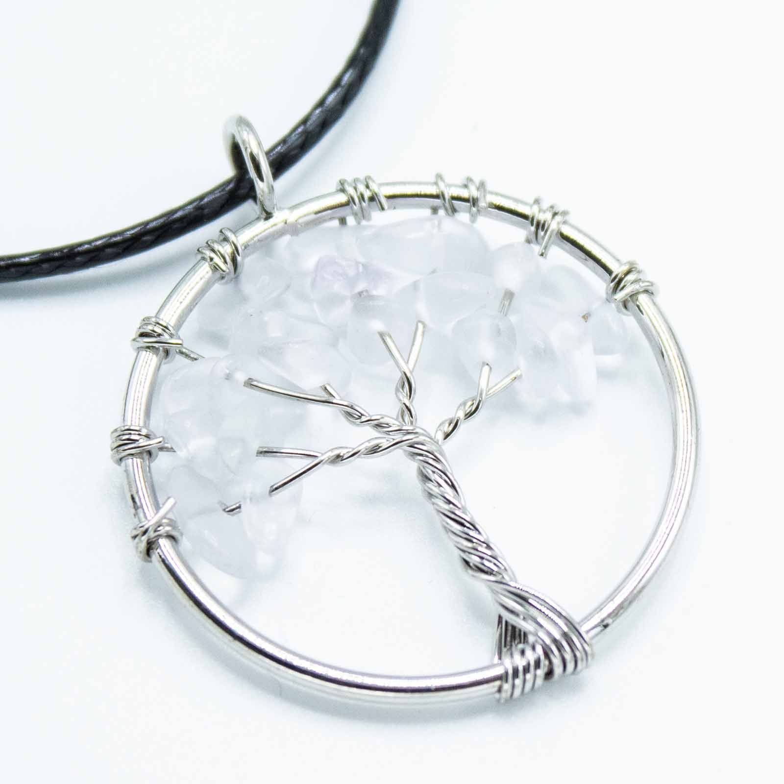Tree of Life Pendant in Rock Crystal for Elegant Accessories