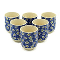 Herbal Tea Cups Blue Daisey Set for Elegant Tea Gatherings