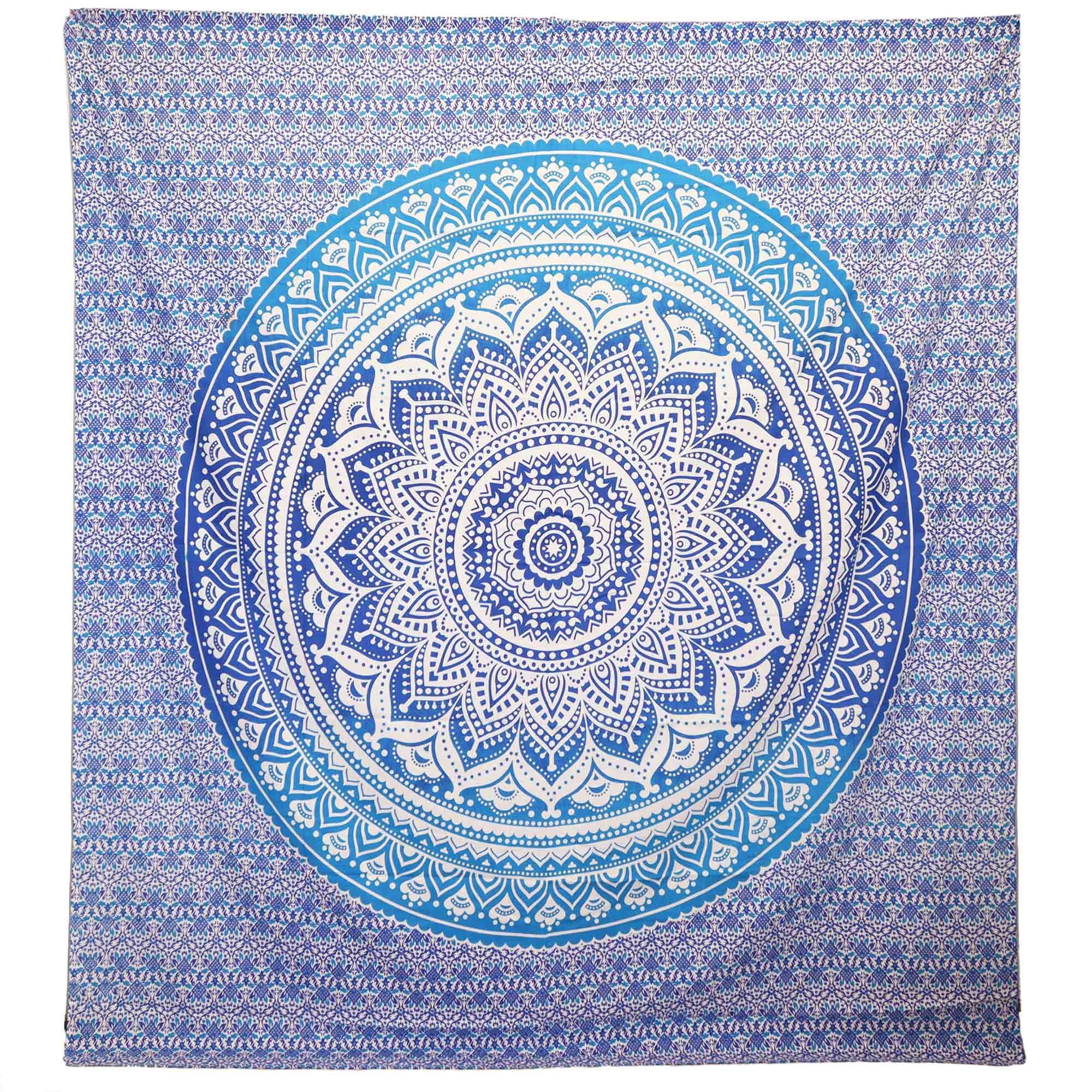 Umrao Mandala Blue Wall Hanging and Beach Spread for Decor