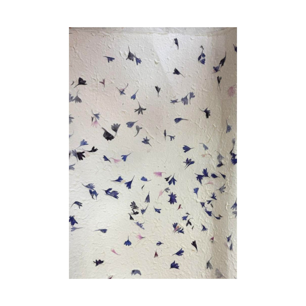 Lokta Craft & Wrapping Paper 51x76cm with Cornflower Petals