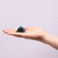 Small Orgonite Pyramid 25mm Gemchips and Copper (assorted colours/designs)