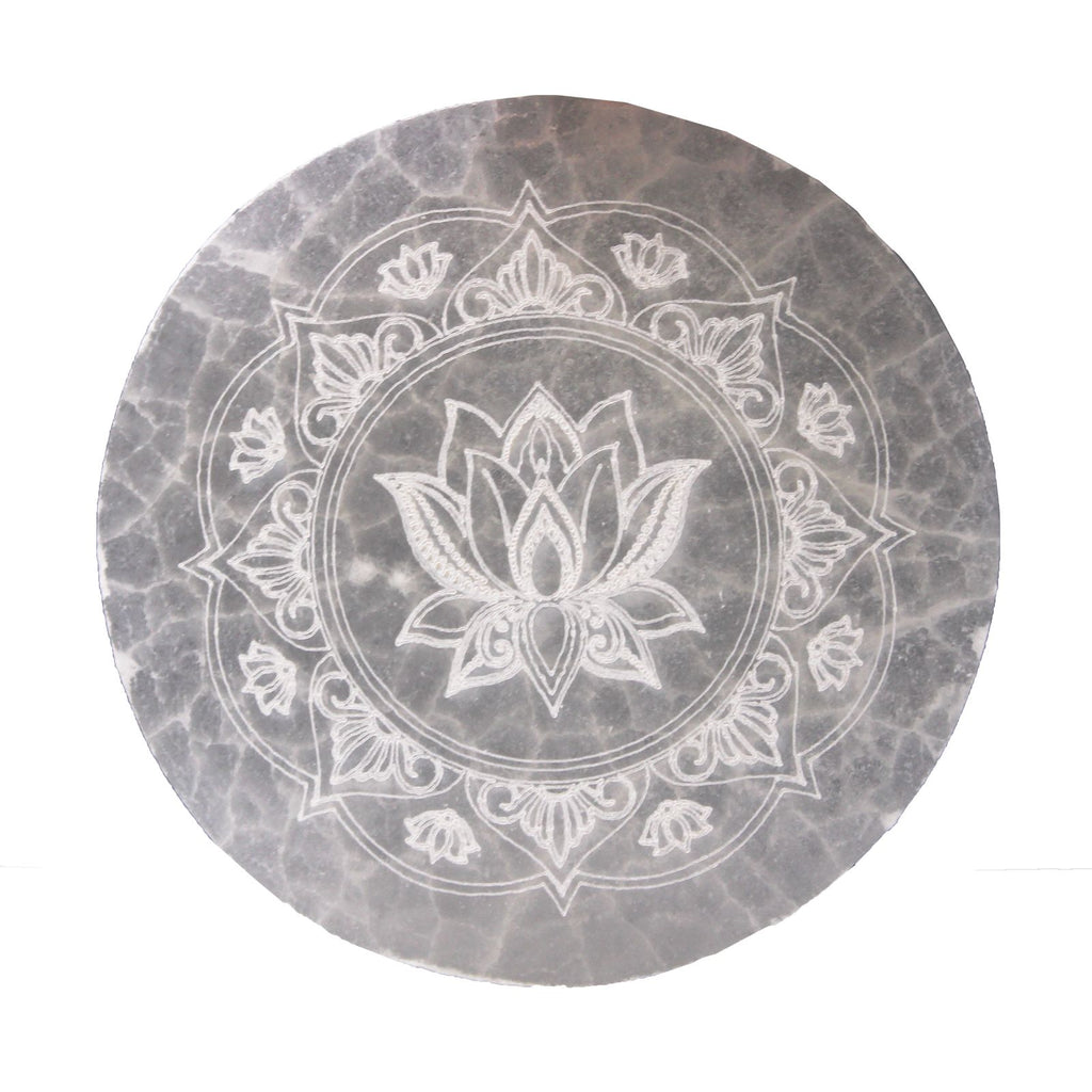 Medium Charging Plate 10cm with Lotus Mandala Design for Decor