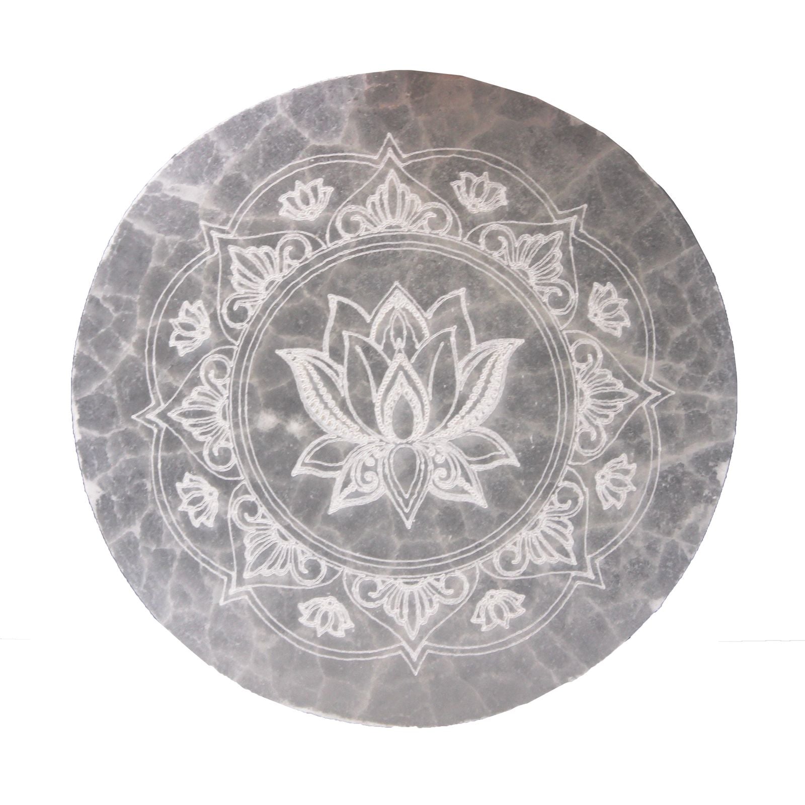 Medium Charging Plate 10cm with Lotus Mandala Design for Decor