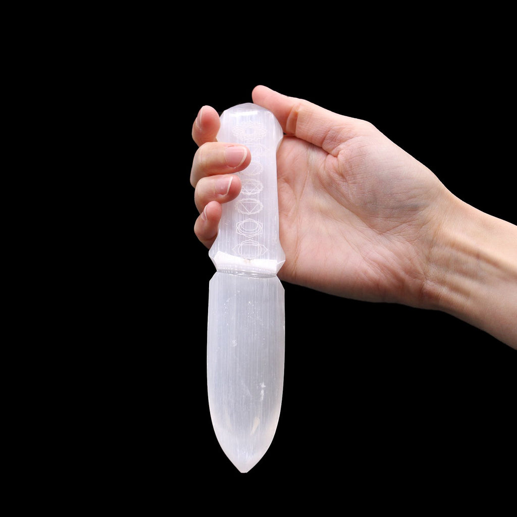 Selenite Ritual Knife for Chakra Cleansing and Energy Work Tool