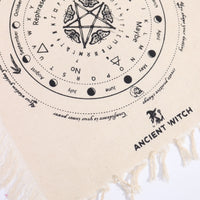 Pendulum Divination Cloth – Mystic Moth, Natural & Black Cotton