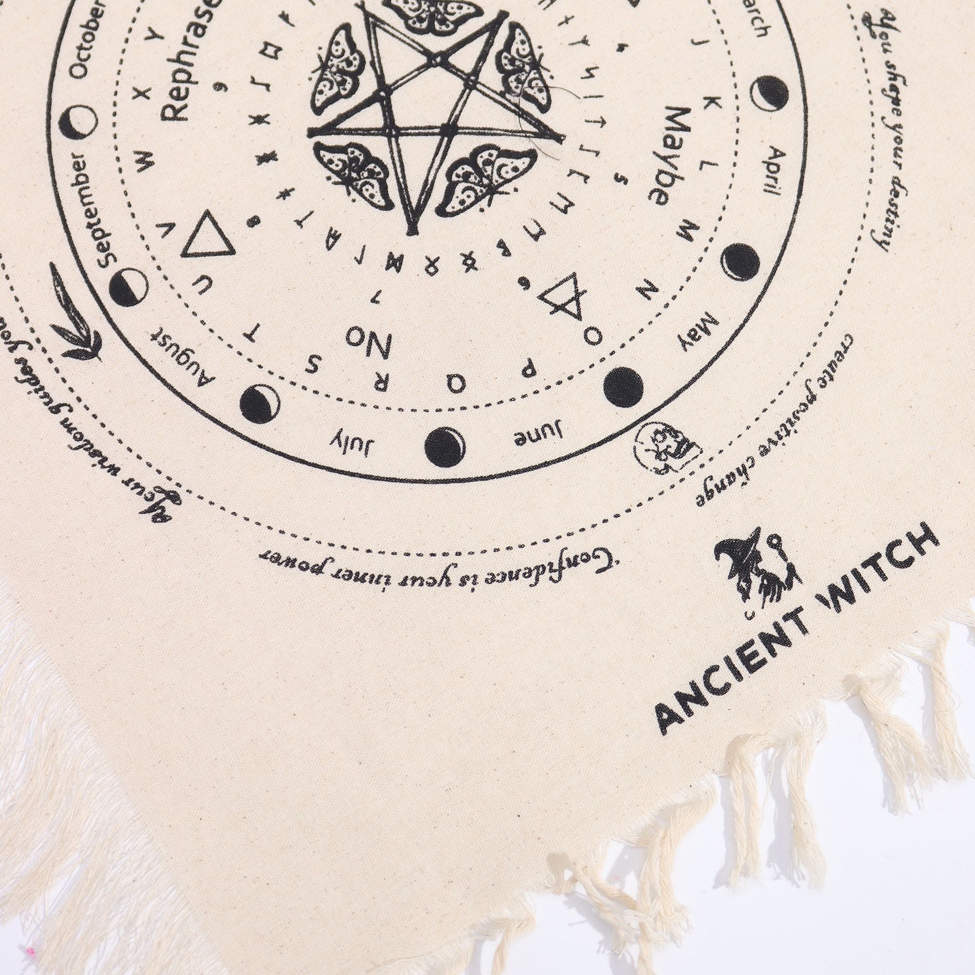 Ancient Witch Mystic Moth Pendulum Divination Cloth for Readings