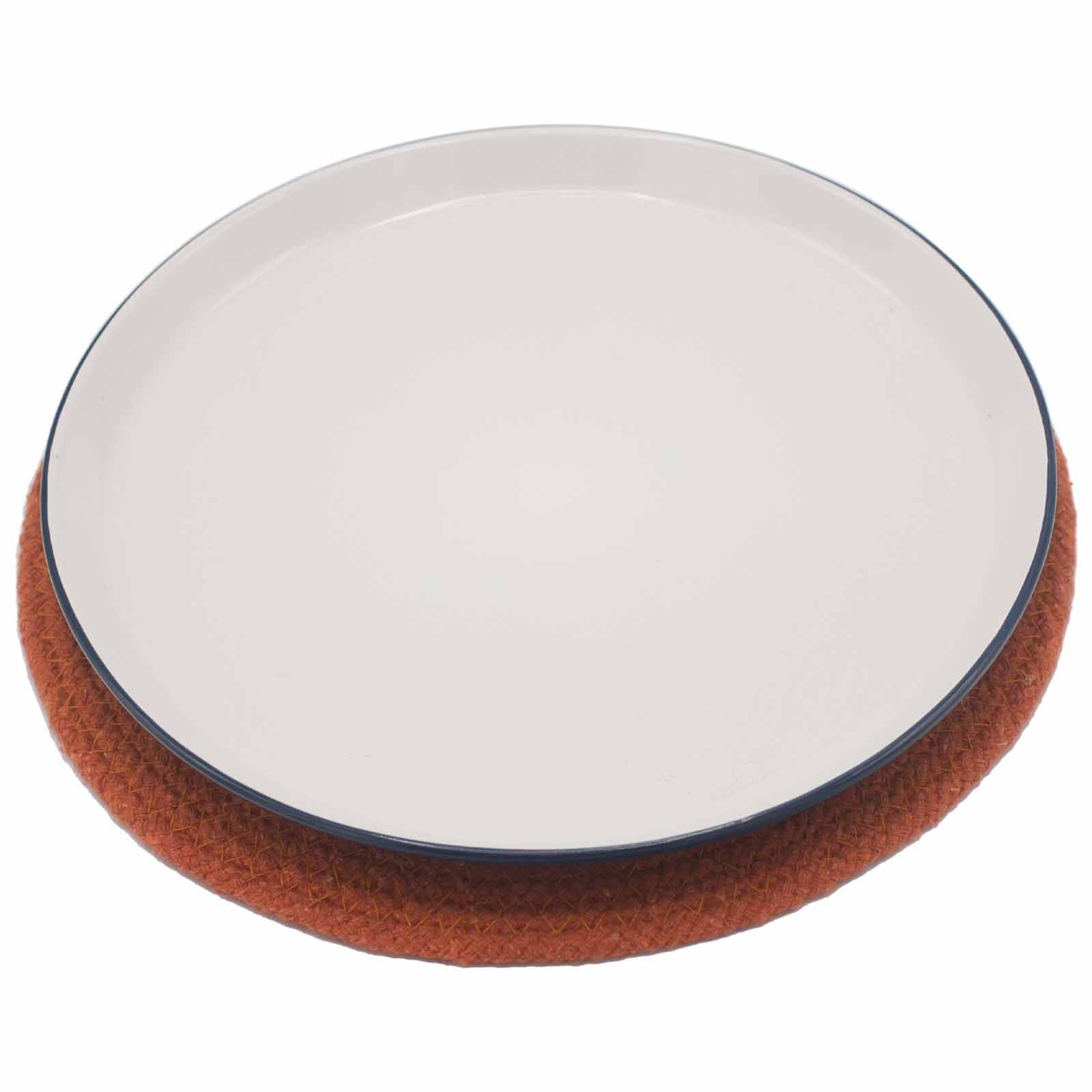 Natural Jute and Cotton Place Mat with Clay Border for Dining