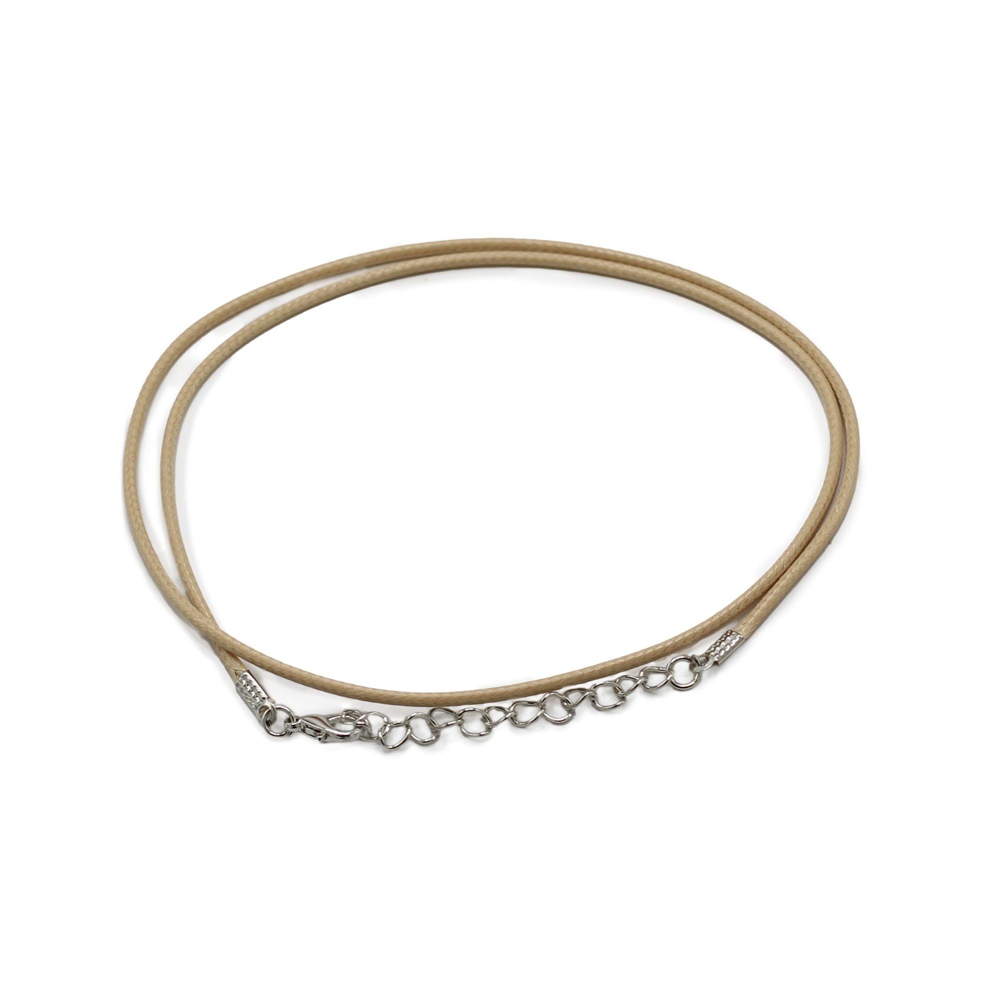 Waxed Pendant Cord 2mm x 55cm in Tan for Elegant Jewellery Making