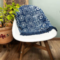 Handmade Indigo Throw with Desi Stripes for Home Decor Elegance