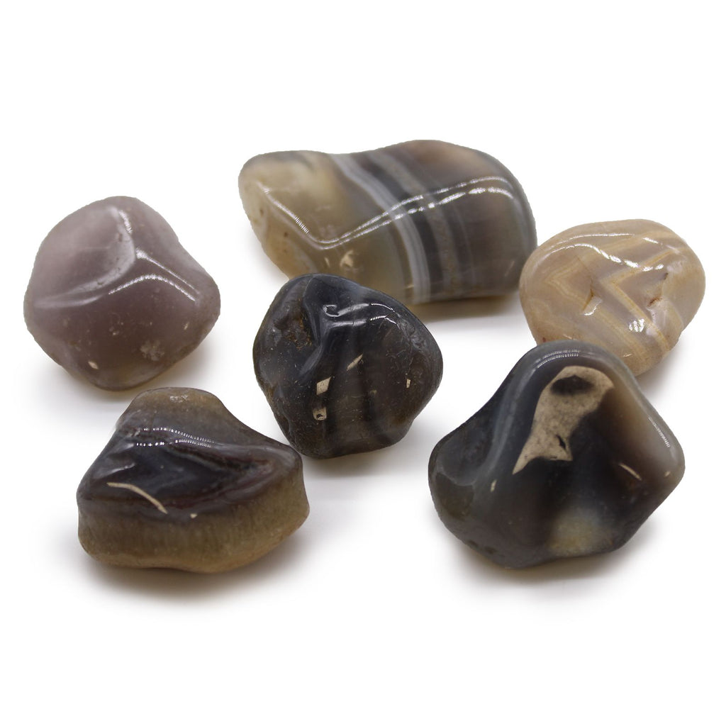 Large Grey Agate African Tumble Stones from Botswana Collection