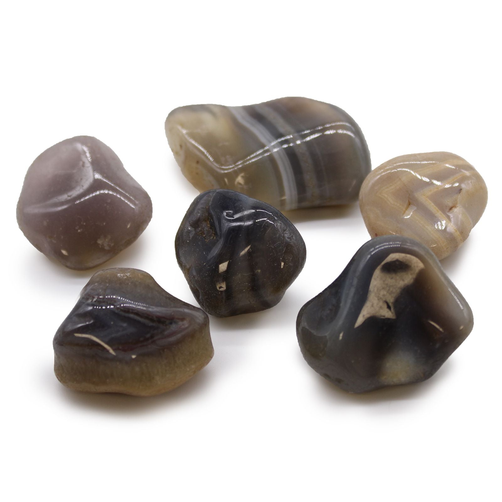 Large Grey Agate African Tumble Stones from Botswana Collection