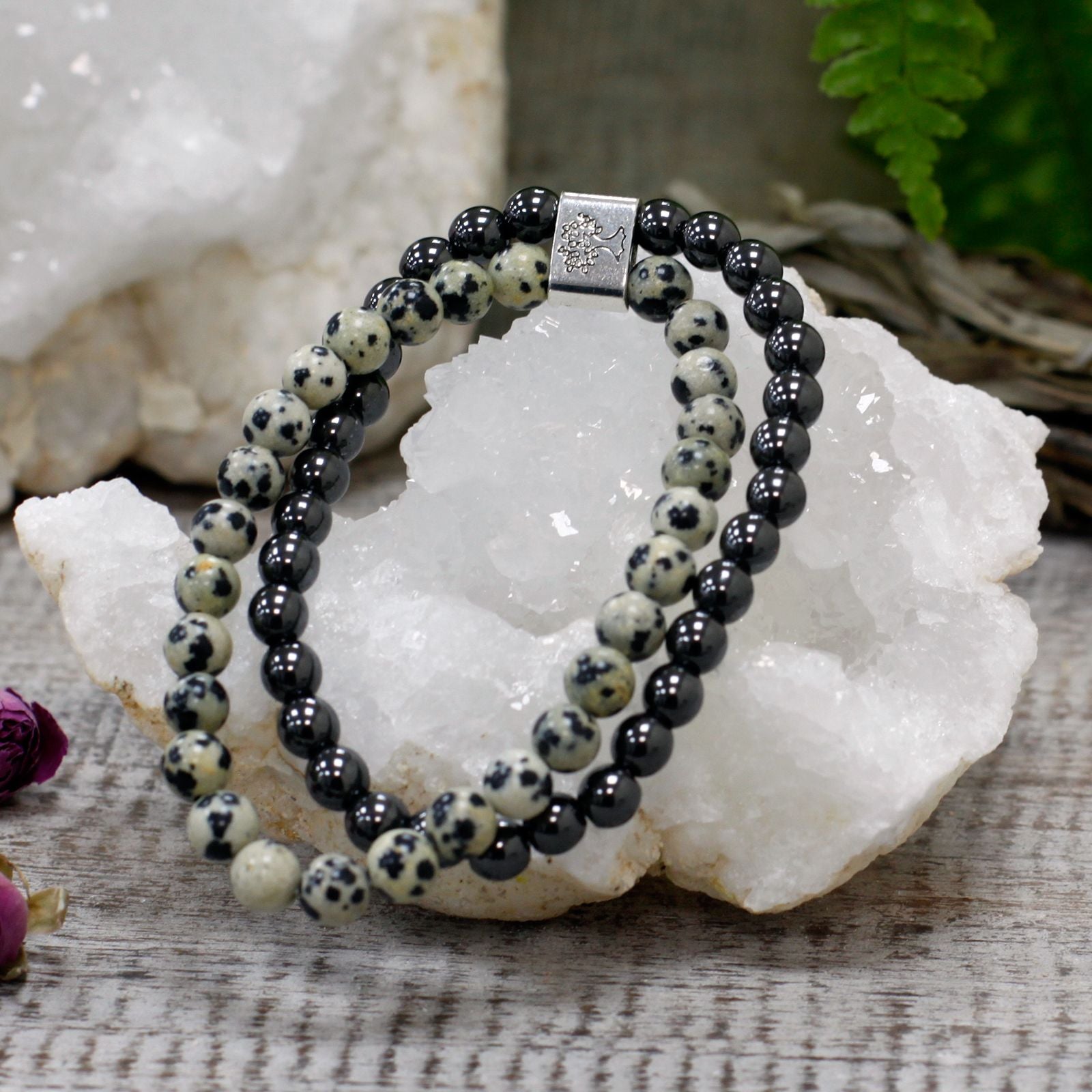 Magnetic Gemstone Bracelet Dalmation Jasper for Everyday Style