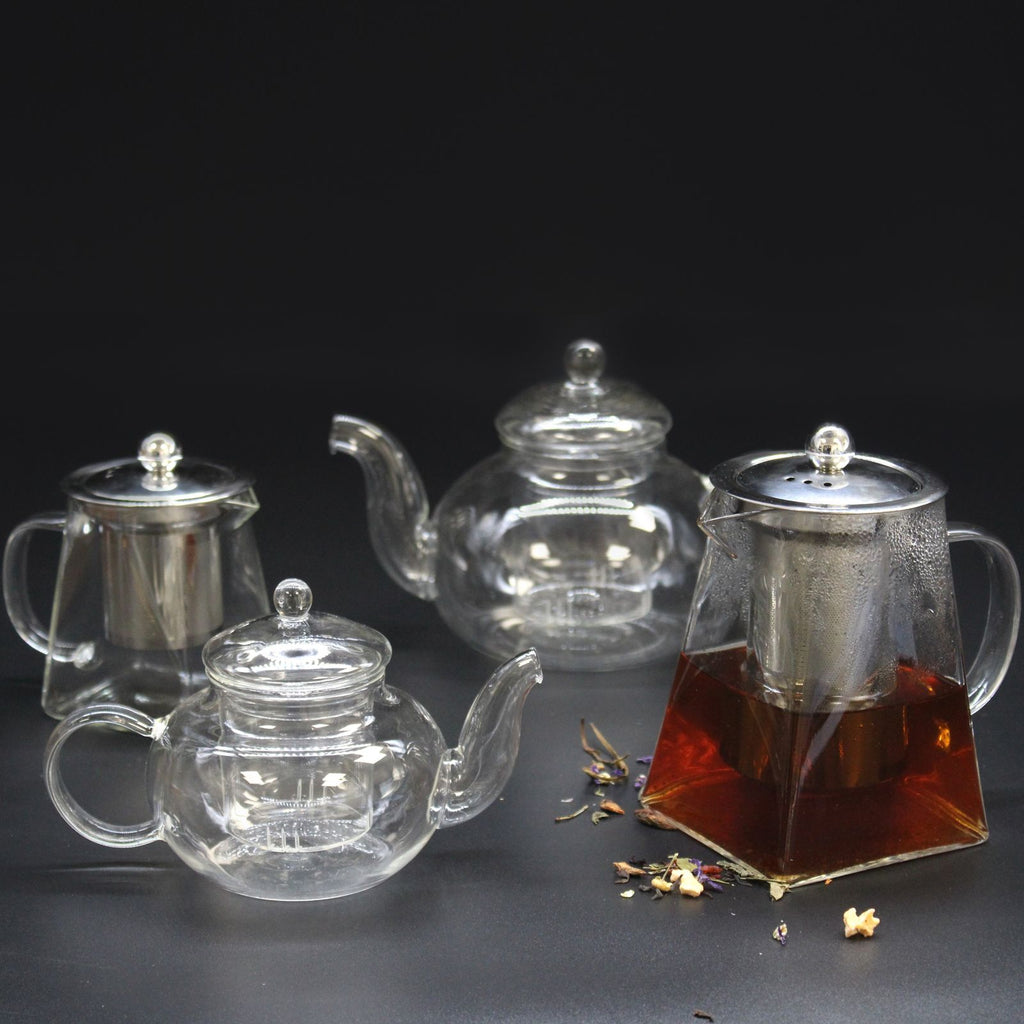 Glass Infuser Teapot Round Pearl Design 800ml Capacity