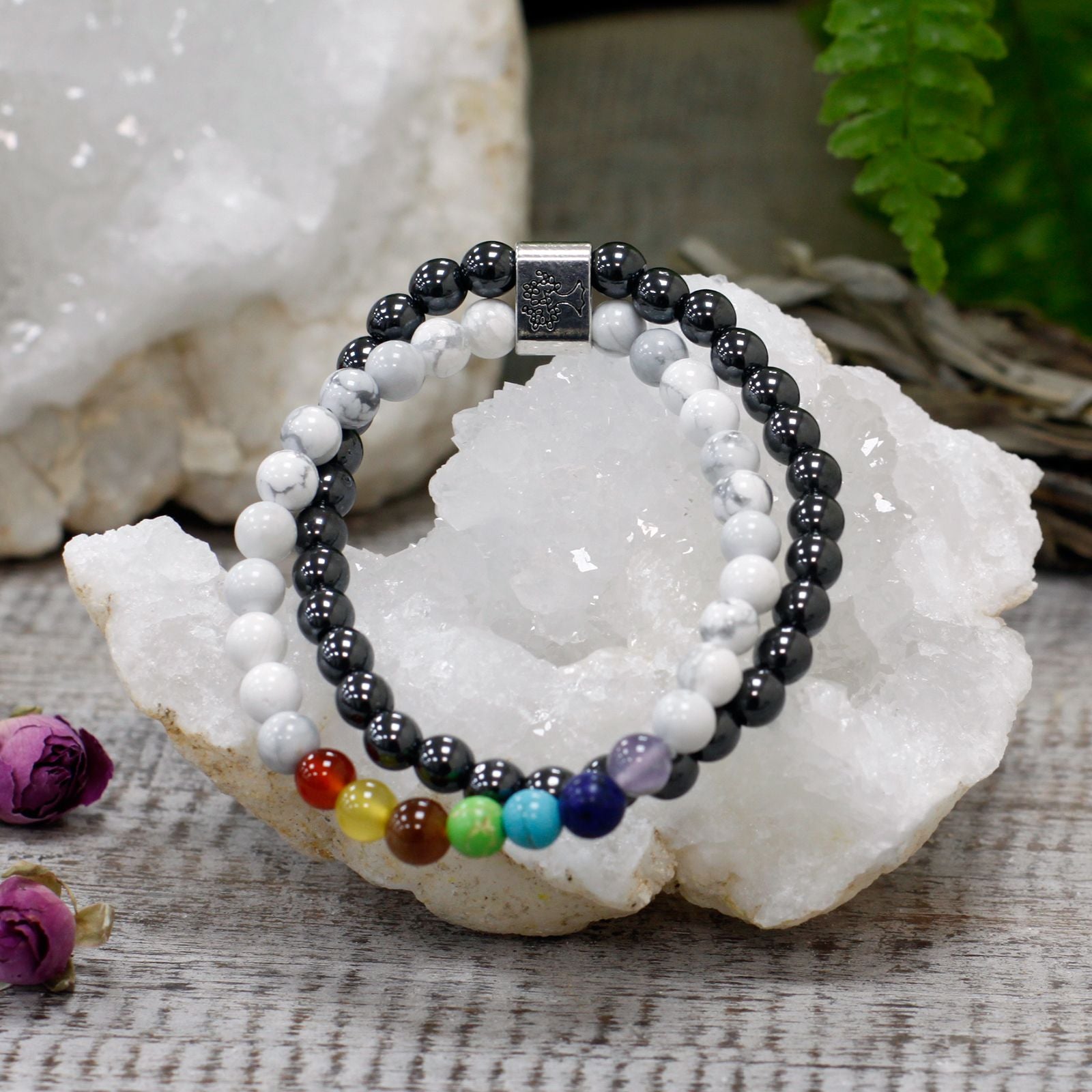 Magnetic Gemstone Bracelet with White Howlite for Any Occasion