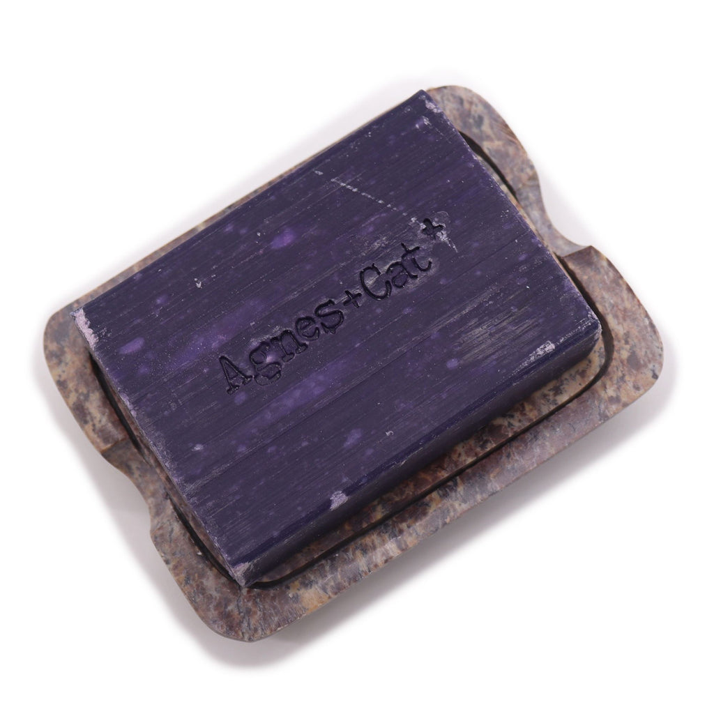 Classic Square Soapstone Soap Dish and Drainer for Bathrooms